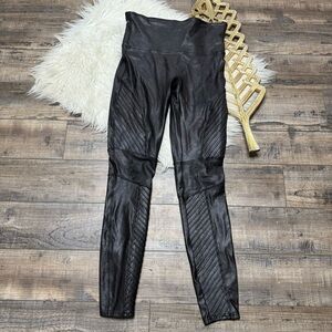 Spanx Moto Faux Leather Black High-Waisted Leggings 20136R